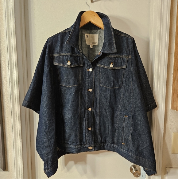 NWT Anthropologie Weston Denim Boyfriend Cape - Picture 6 of 8